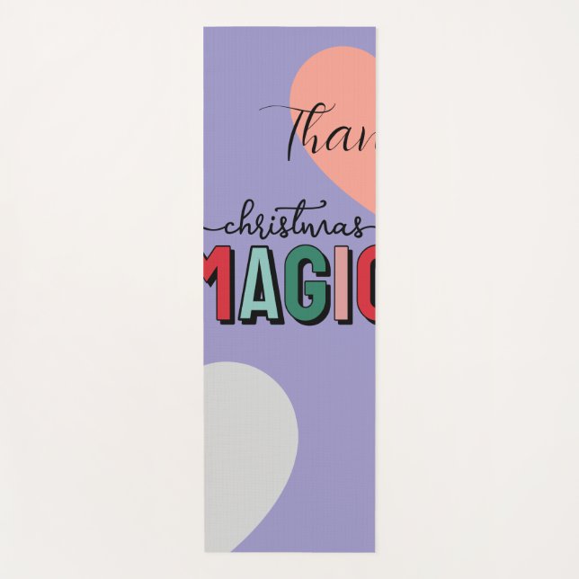 Thank Christmas Magic Pastel Yoga Mat | Holiday We (Front)