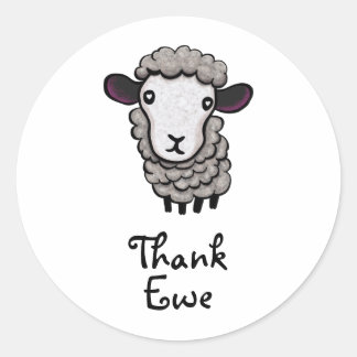 Thank Ewe Classic Round Sticker