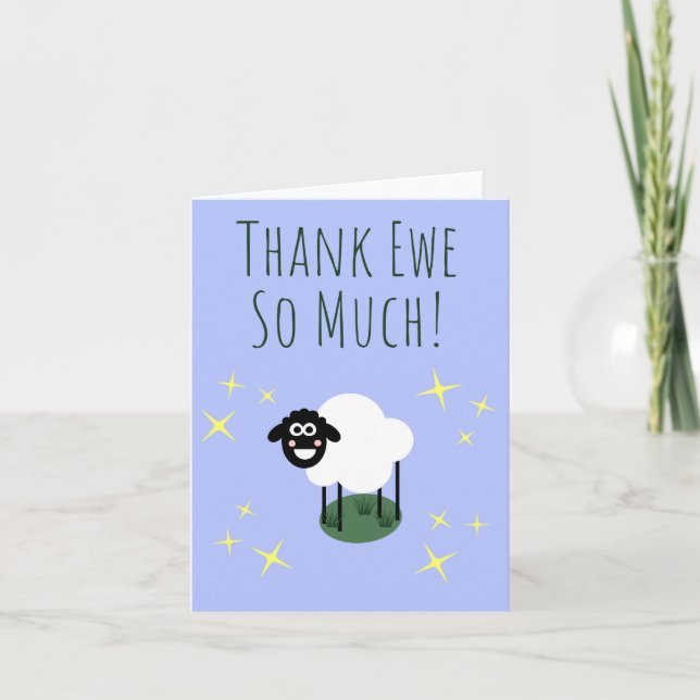Thank Ewe So Much! - Sheep Pun Thank you card  (Front)
