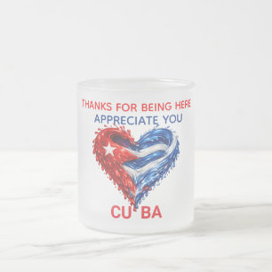 thank for being here frosted glass coffee mug