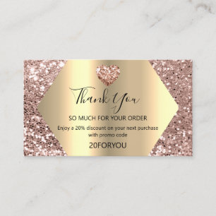 Thank FOR PURCHASE Heart Discount Code Logo Busine Business Card