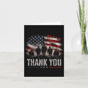 Thank for service patriotic military boots card