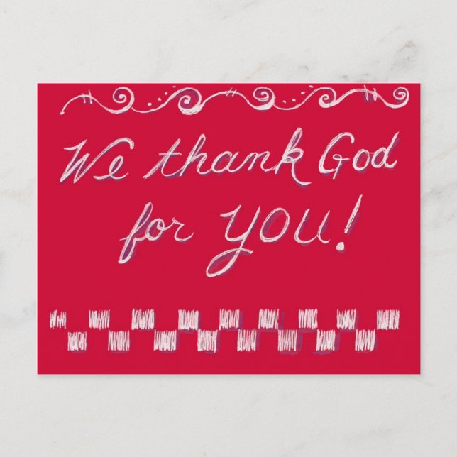 Thank God 4 U Postcard (Front)