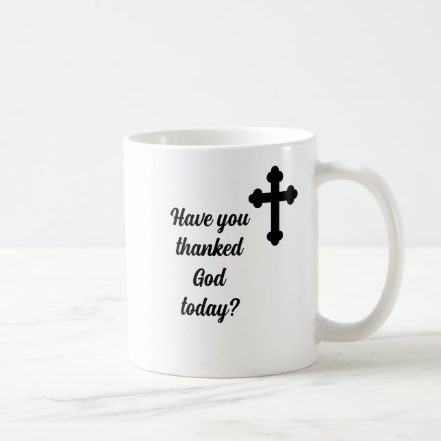Thank God For Every Morning Cross Custom Christian Coffee Mug (Right)