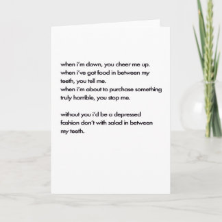 Thank god for friends thank you card