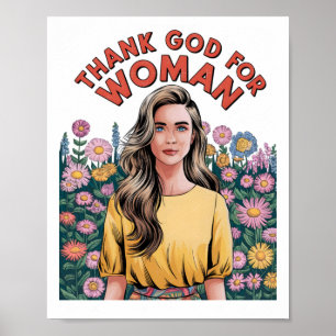 Thank God For Women! Sticker Poster