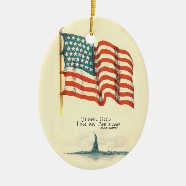 Thank God Im An American Flag Ornament (Front)