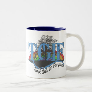 Thank God I'm forgiven TGIF Two-Tone Coffee Mug