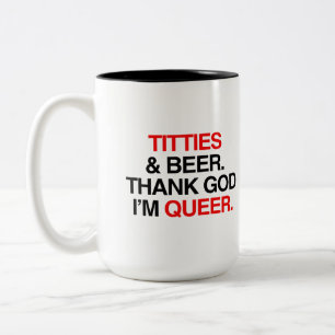 Thank god I'm queer (female) Two-Tone Coffee Mug