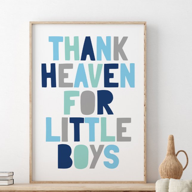 Thank Heaven For Little Boys, Baby Shower Gift Poster (Creator Uploaded)