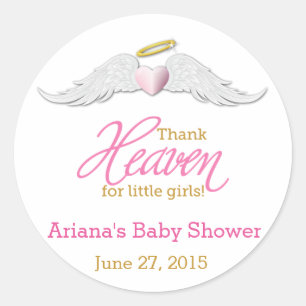 Thank Heaven for Little Girls Baby Shower Classic Round Sticker