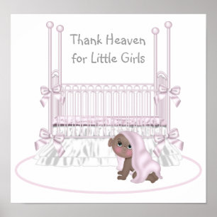 Thank Heaven For Little Girls Ethnic Nursery Art Poster