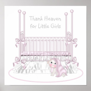 Thank Heaven For Little Girls Nursery Art Poster
