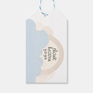 Thank Heaven for You | Neutral and Blue Clouds Gift Tags