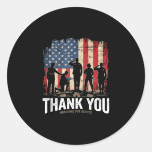 Thank honouring out heroes military - veterans day classic round sticker