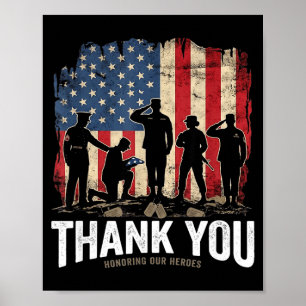 Thank honouring out heroes military - veterans day poster