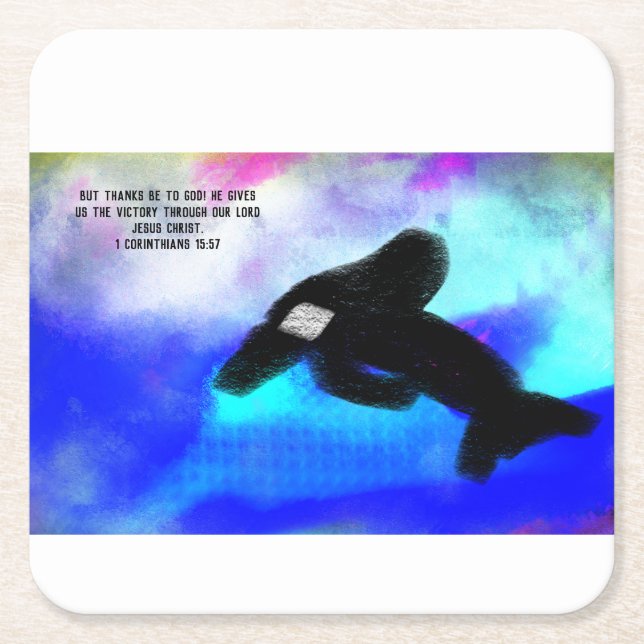 thank jesus  square paper coaster (Front)