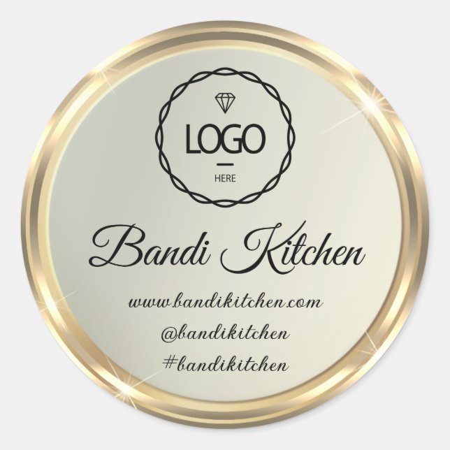 Thank Logo Kitchen Cooking Chef Online Shop  Classic Round Sticker (Front)