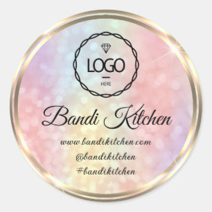 Thank Logo Kitchen Cooking Chef Online Shop Ombre Classic Round Sticker