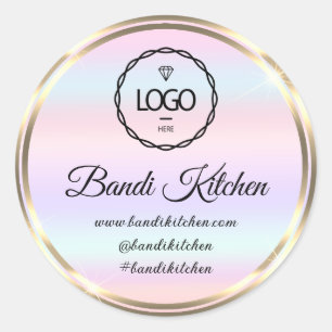 Thank Logo Kitchen Cooking Chef Online Shop Pastel Classic Round Sticker