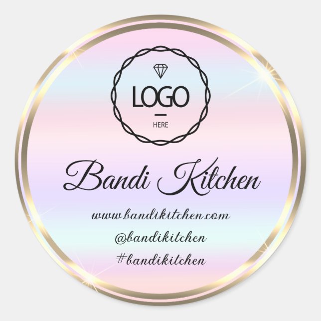 Thank Logo Kitchen Cooking Chef Online Shop Pastel Classic Round Sticker (Front)