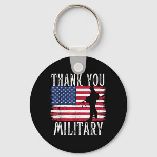 Thank Military Patriotic Veteran Memorial Day Key Ring