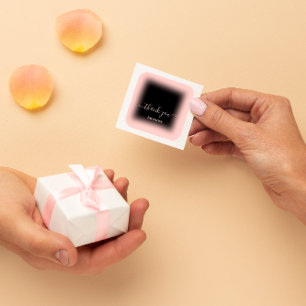 Thank Name Rose Black Business  Online Boutique Square Sticker