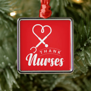 Thank Nurses Metal Tree Decoration