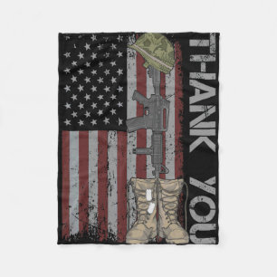 Thank patriotic memorial day 4th of july fl fleece blanket