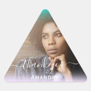 Thank Photo  Photo Graduate Bridal Sweet16 Triangl Triangle Sticker