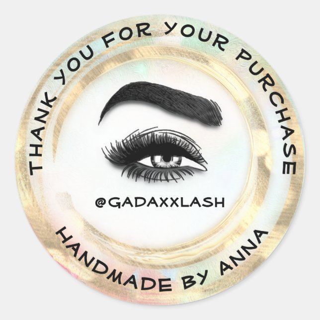 Thank Shopping Makeup Artist Lash Studio RoseWhite Classic Round Sticker (Front)