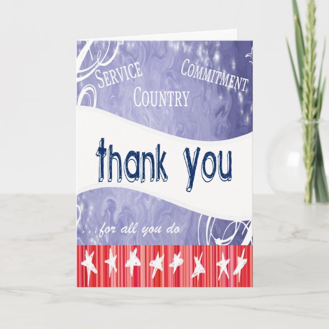 Thank To Our Troops Thank You Card (Front)