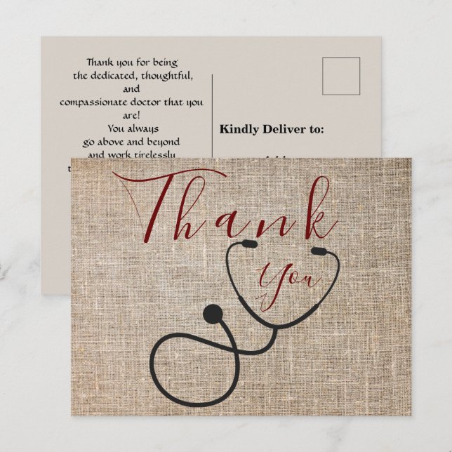Thank to the doctor Postcard (Front/Back)