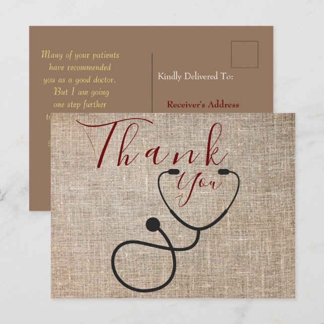 Thank to the doctor Postcard (Front/Back)