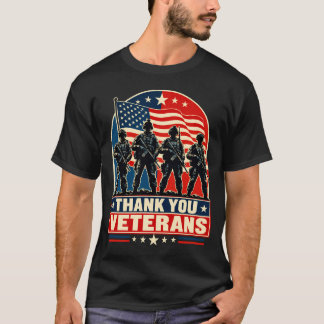 Thank veterans american flag military appreciation T-Shirt