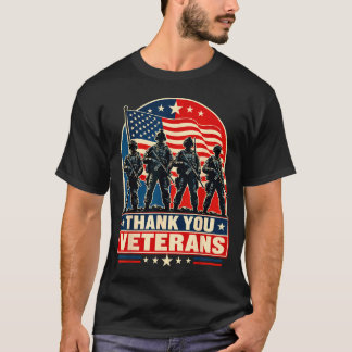 Thank veterans american flag military appreciation T-Shirt