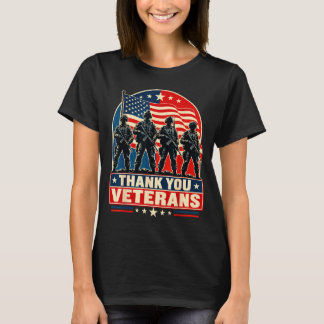 Thank veterans american flag military appreciation T-Shirt