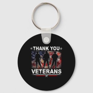 Thank Veterans Day Memorial Day Partiotic Military Key Ring
