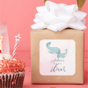 Thank Y'all Cowboy Boot & Bouquet Baby Shower Square Sticker