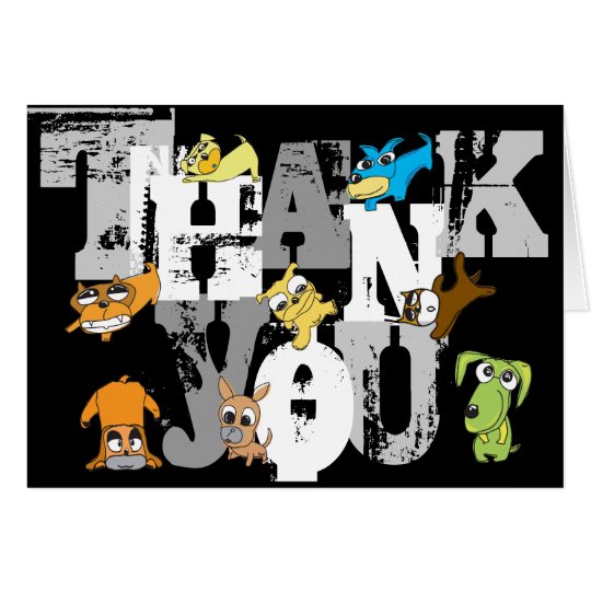 Thank You 12 dogs Illustration Card