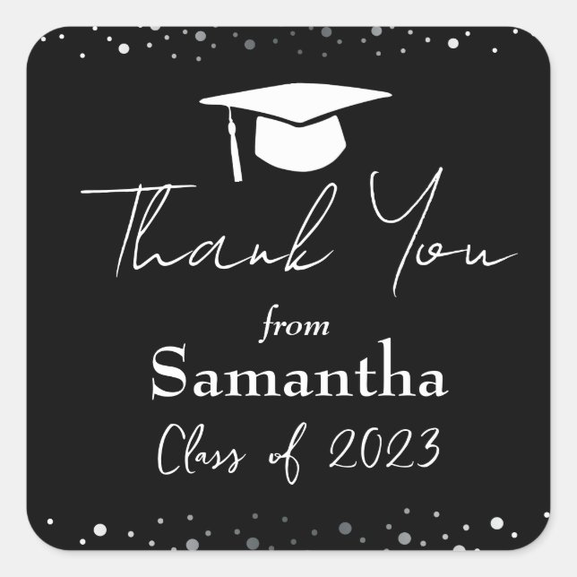 Thank You 2023 Graduation  Square Sticker (Front)