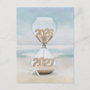 Thank You 2027 New Year Hourglass Holiday Postcard