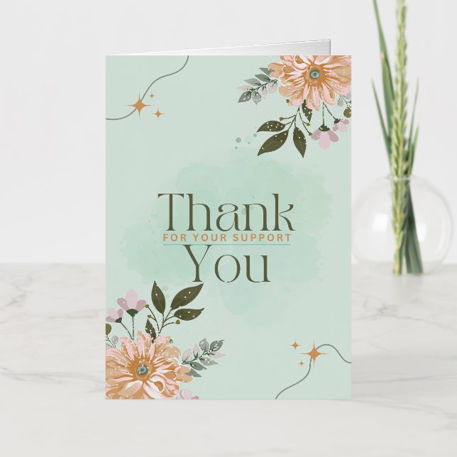 thank you 4 u support  foil greeting card (Front)
