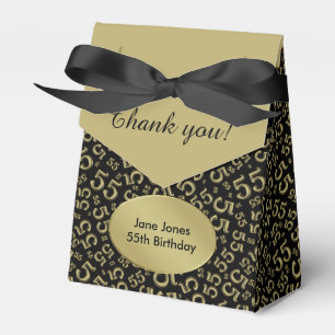 Thank You: 55th Birthday Theme Gold/Black Favour Box