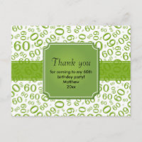 Thank You 60 Random Number Pattern Green/White