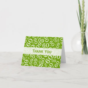 Thank You 60th Birthday Number Pattern Green/White Card