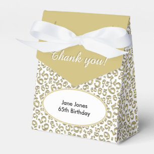 Thank You 65th Birthday Gold/White Number Pattern Favour Box