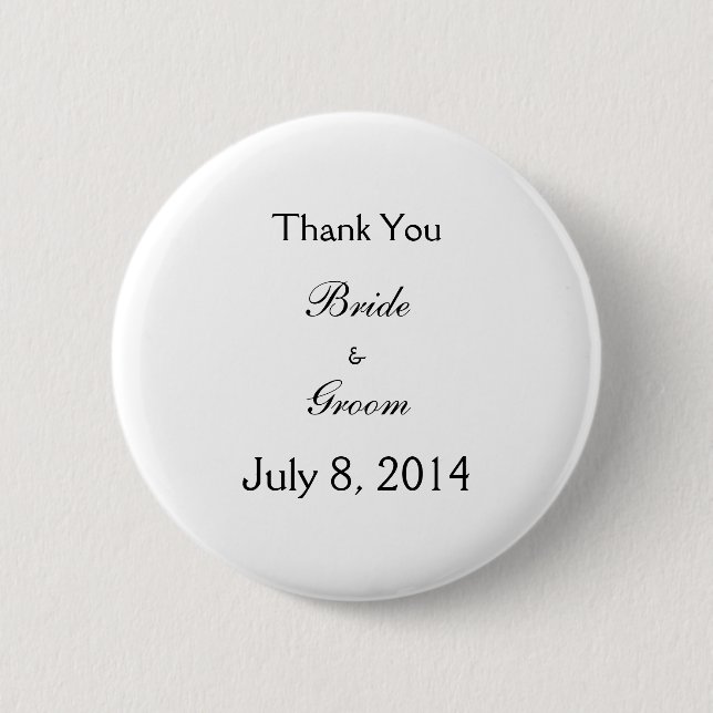 Thank You 6 Cm Round Badge (Front)