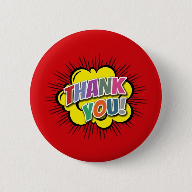 Thank You 6 Cm Round Badge (Front)