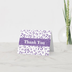 Thank You 70 Birthday Number Pattern Purple/White Card